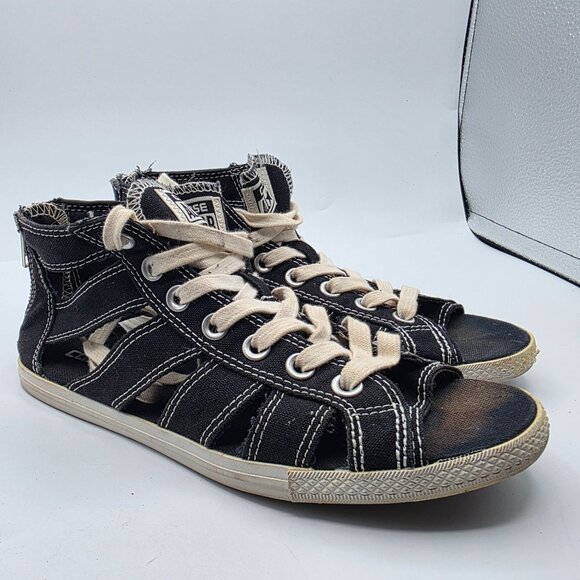 Converse Chuck Taylor All Star Gladiator Womens Size 7 Black White Sandals - Picture 1 of 13